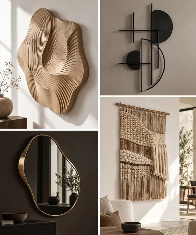Matières et contrastes pour une décoration murale originale