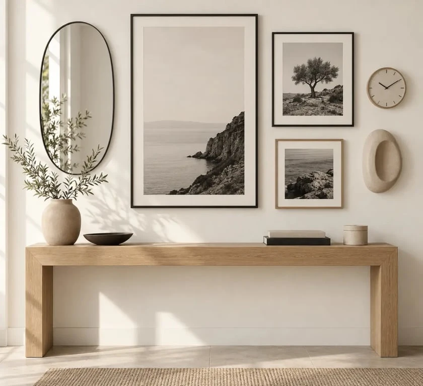 Composition équilibrée d’une galerie de décoration murale originale