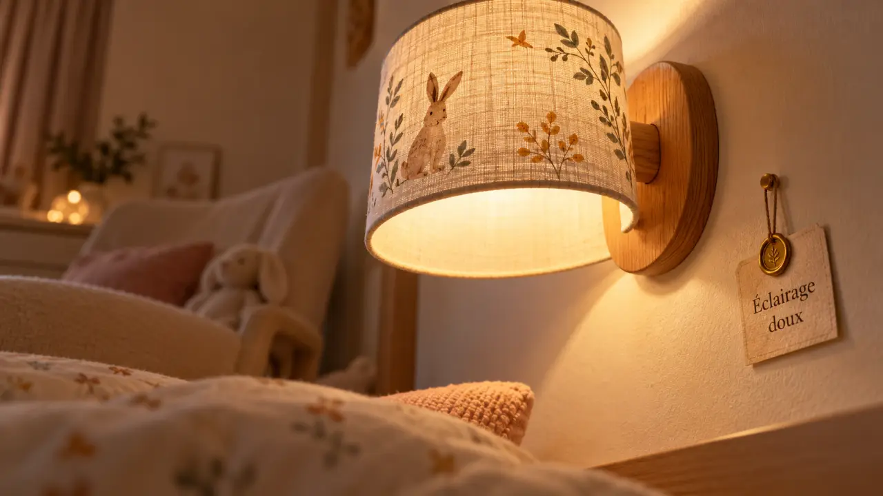 Applique chambre bébé : lumière douce, sans éblouir