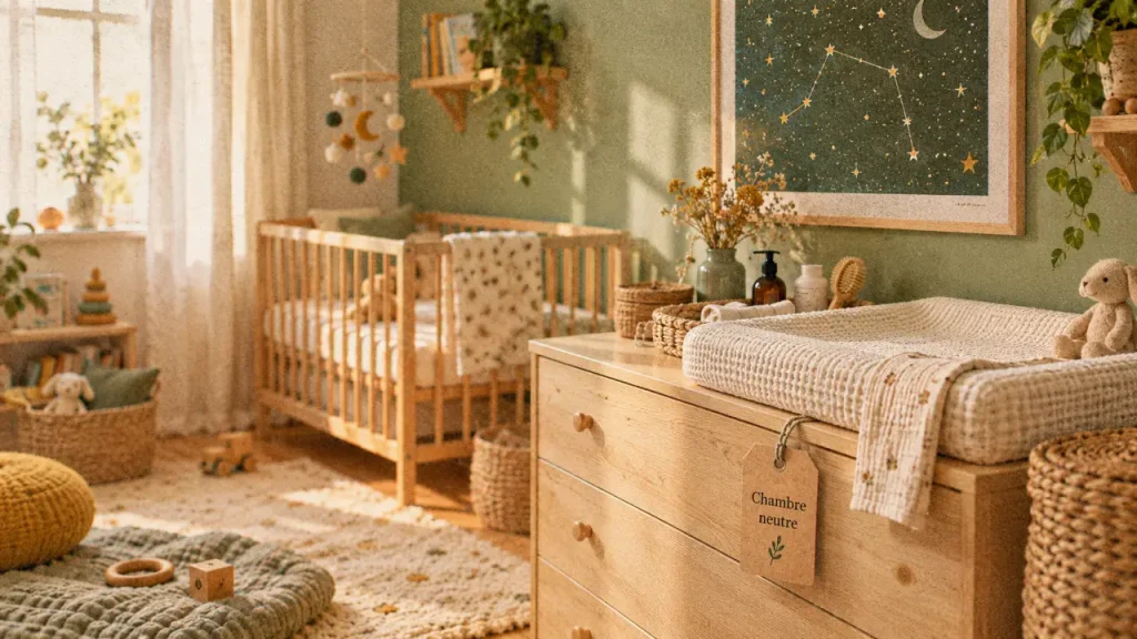 Chambre de bébé mixte : des couleurs douces, sans décor tout beige