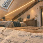 Éclairage sous pente de toit, plafond mansardé sans zones d’ombre