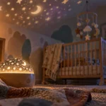 lumiere plafond bebe douce avec projection étoiles
