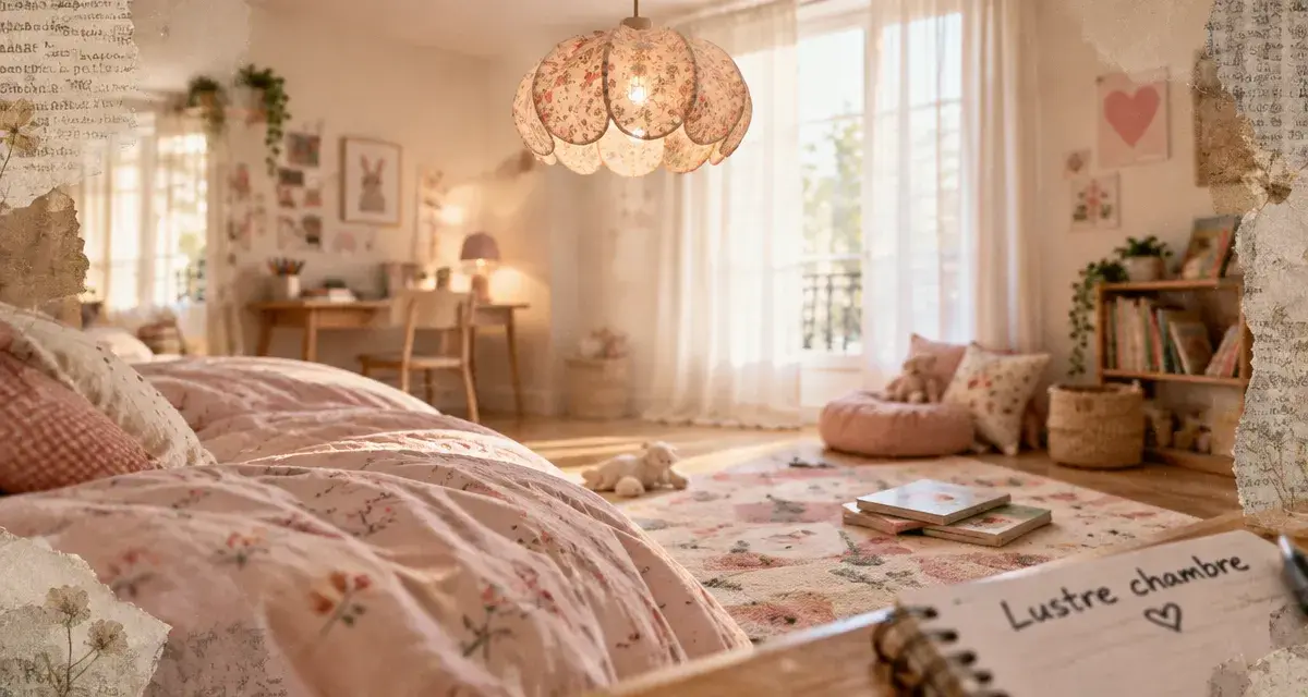 Lustre chambre fille à lumière douce, sans éblouir