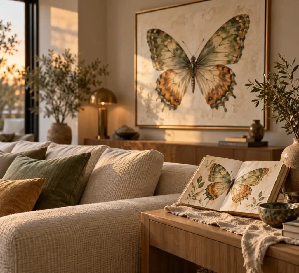Tableau papillon : de la couleur sur le mur, sans surcharger la pièce